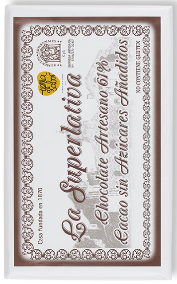 Chocolate 61% cacao sin azúcares añadidos La Superlativa de Toro