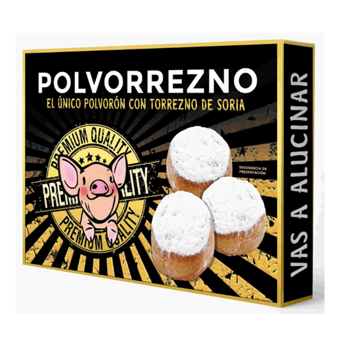 Polvorrezno polvorón artesano con torrezno de Soria