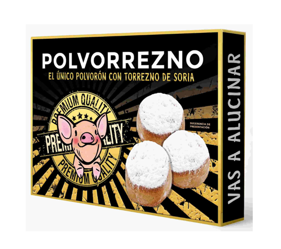Polvorrezno polvorón artesano con torrezno de Soria
